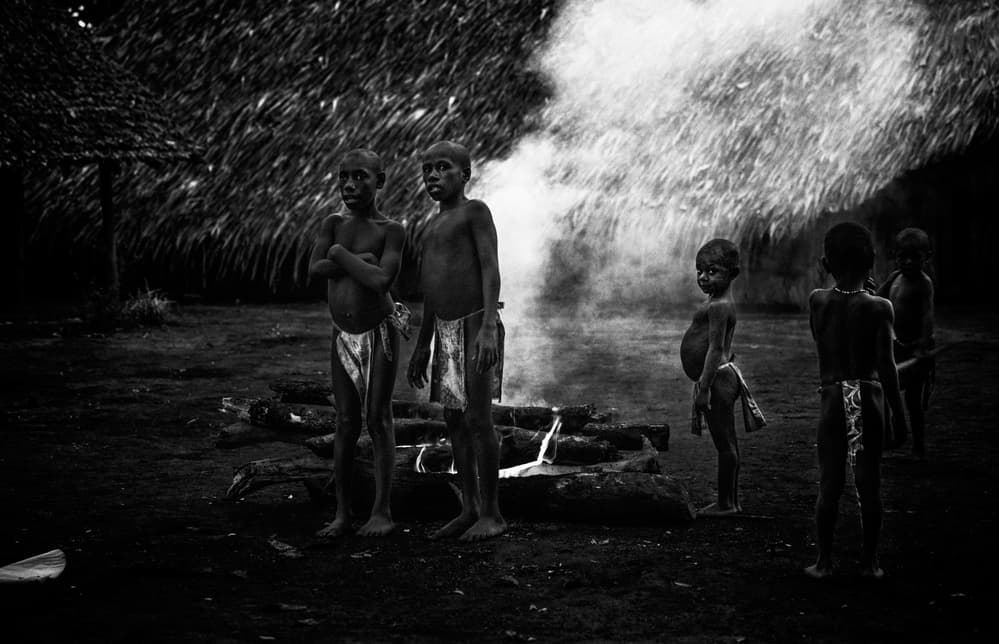Indigenous Youth and Smoke by Joxe Inazio Kuesta Garmendia — canvas wall art