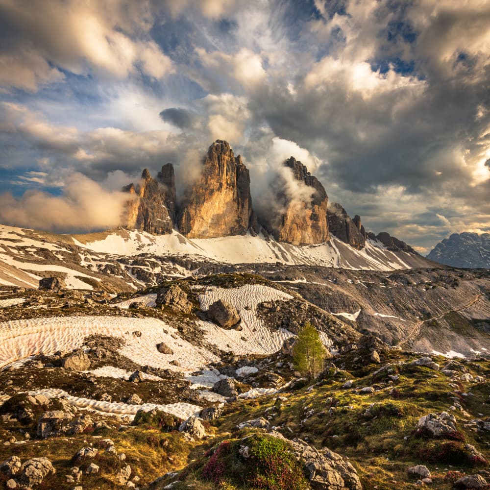 Sunlit Alpine Peaks by Gianpaolo Meriana — canvas wall art