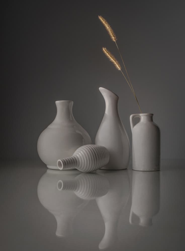 White Vases Still Life by Margareth Perfoncio — canvas wall art