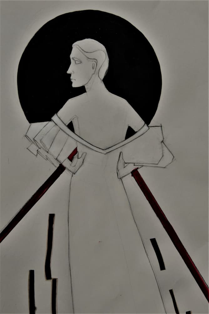Elegant Fashion Silhouette by Doris Schmitz — canvas wall art