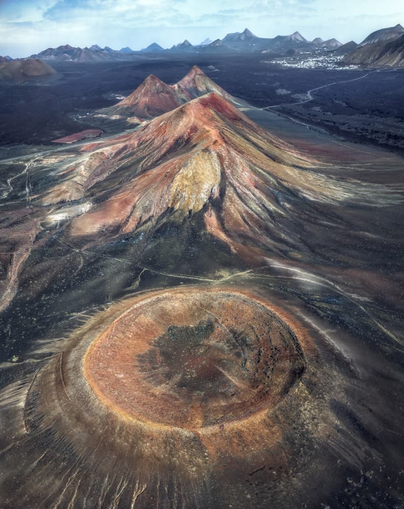 Red Volcanic Landscape by Raimondo Restelli — canvas wall art