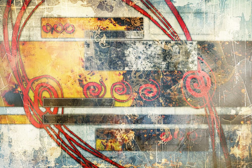 Vibrant Grunge Abstract by Rafal Kulik — canvas wall art
