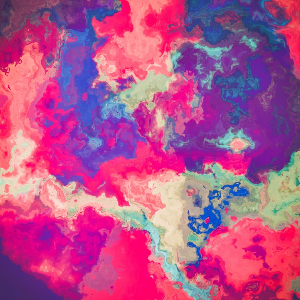 Vibrant Pink Blue Swirls by Justyna Jaszke — canvas wall art
