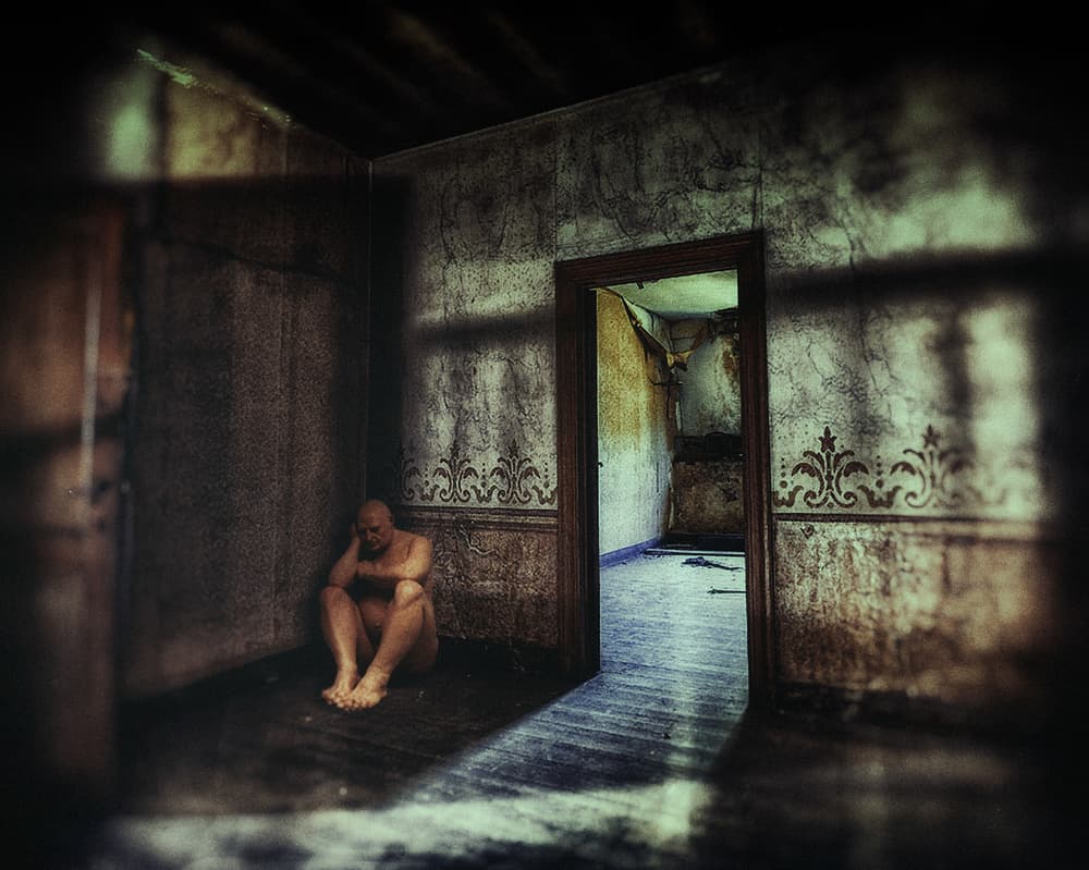Man Alone Dark Room by Holger Droste — canvas wall art