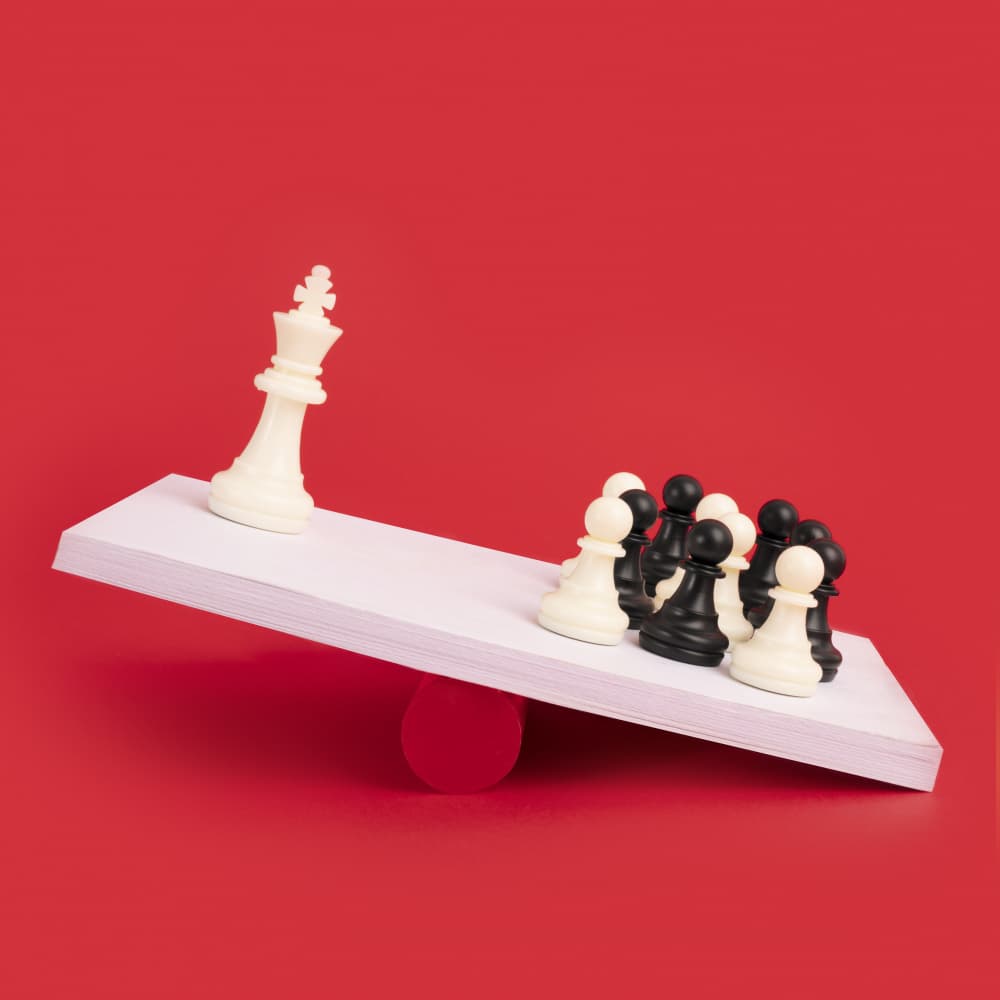 Chess King Under Pressure by Julia Ramiro — canvas wall art