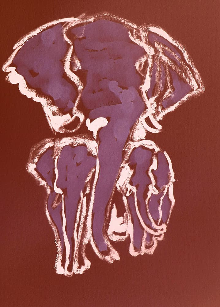 Loving Elephant Family by Santhosh ch — canvas wall art