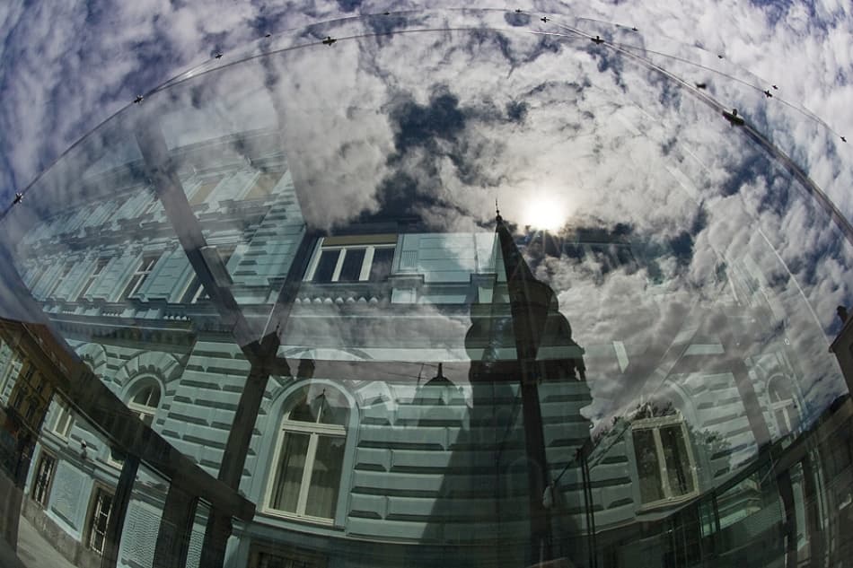 Curved City Reflections by Jure Kravanja — canvas wall art