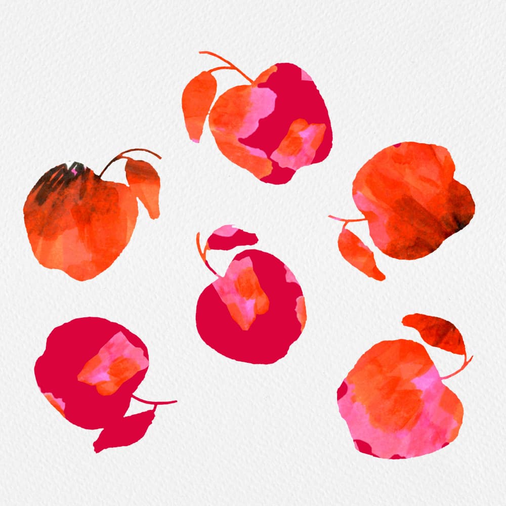Colorful Abstract Apples by Michele Channell — canvas wall art