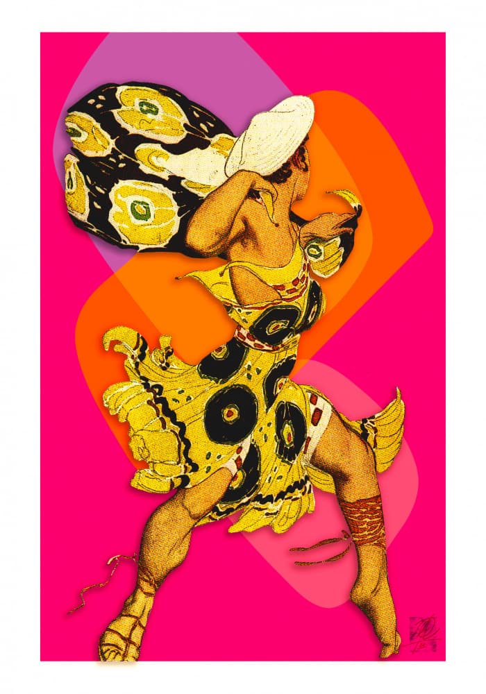 Vibrant Retro Dancer by Osvaldo Russo — canvas wall art