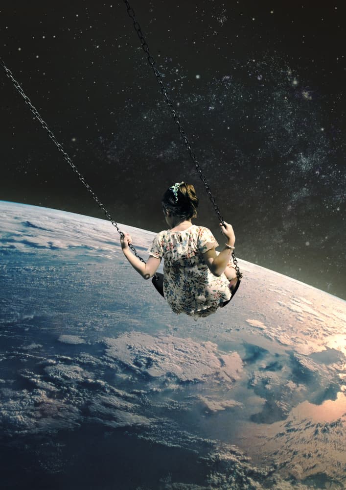 Dream Swing Over Earth by Fran Rodríguez — canvas wall art