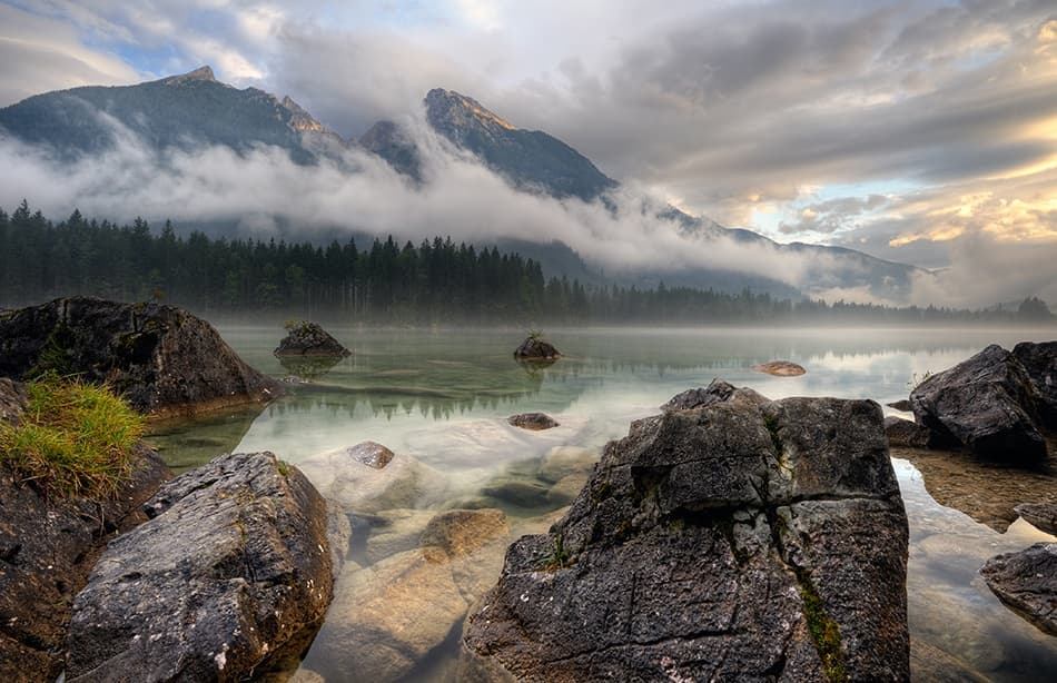 Misty Mountain Lake by Keller — canvas wall art