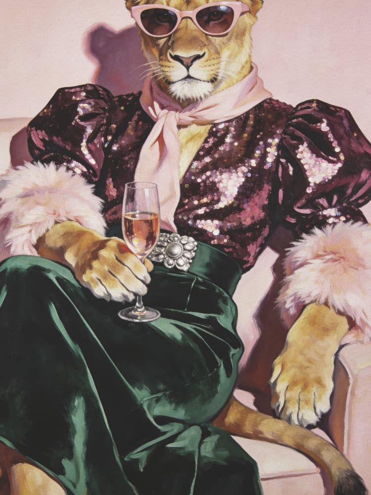 Glamorous Lioness Fashion by Andreas Magnusson — canvas wall art