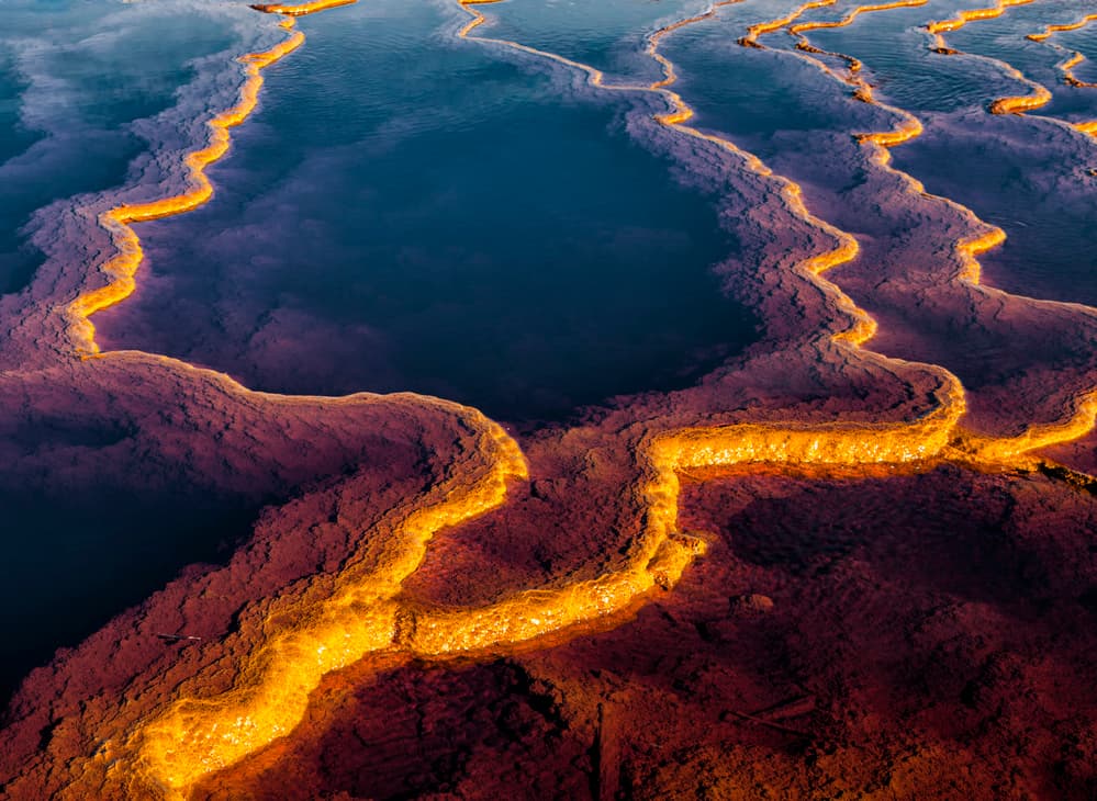 Fiery Water Channels by Emilio Pino — canvas wall art
