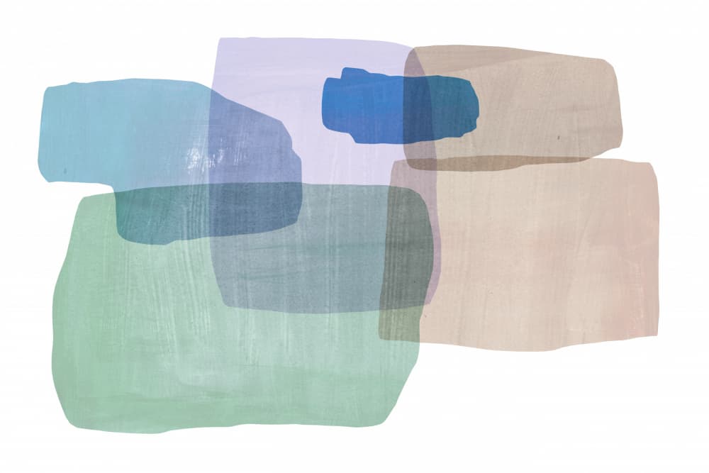 Overlapping Pastel Shapes by cartissi — canvas wall art
