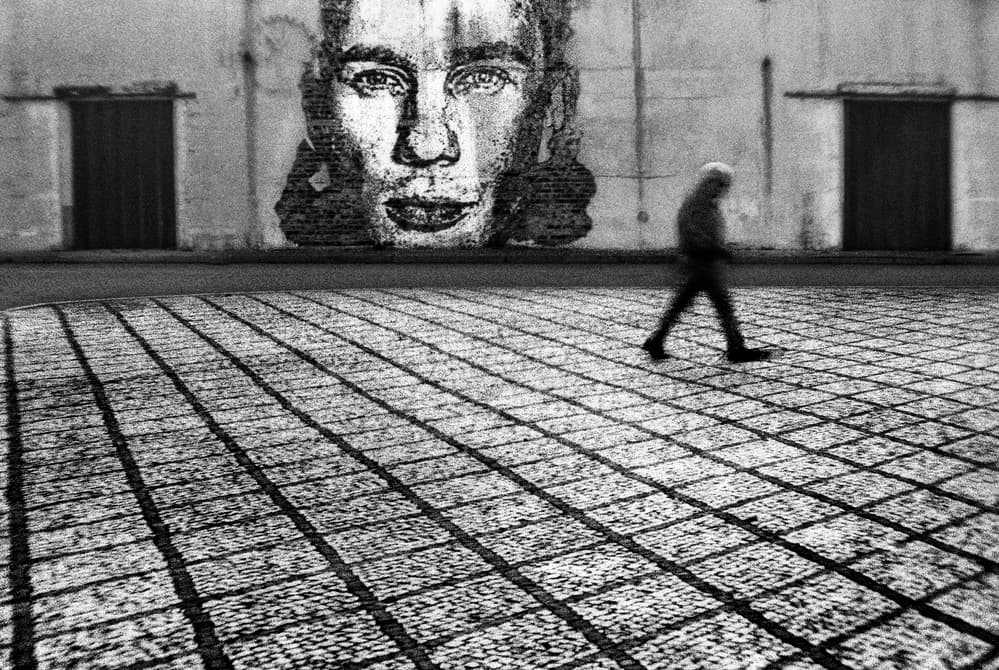 Walking Past Urban Mural by Paulo Abrantes — canvas wall art