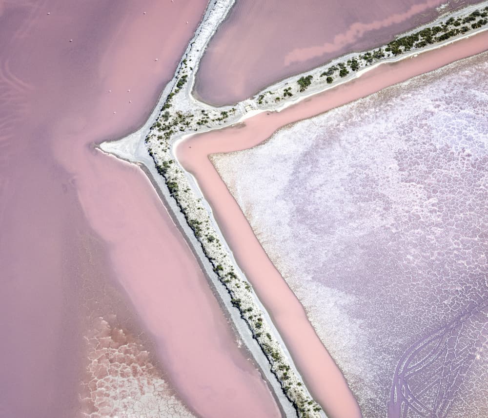 Vibrant Pink Salt Lakes by Robert Bolton — canvas wall art