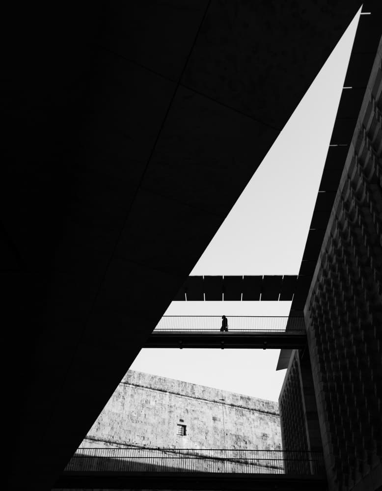 Geometric City Solitude by Martin Agius — canvas wall art