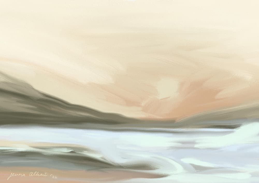 Serene Abstract Horizon by Jenna Alheit — canvas wall art