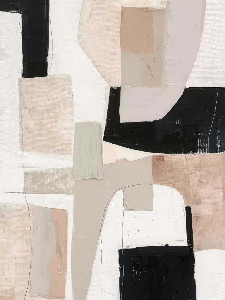 Abstract Neutral Shapes by Nadjaa — canvas wall art