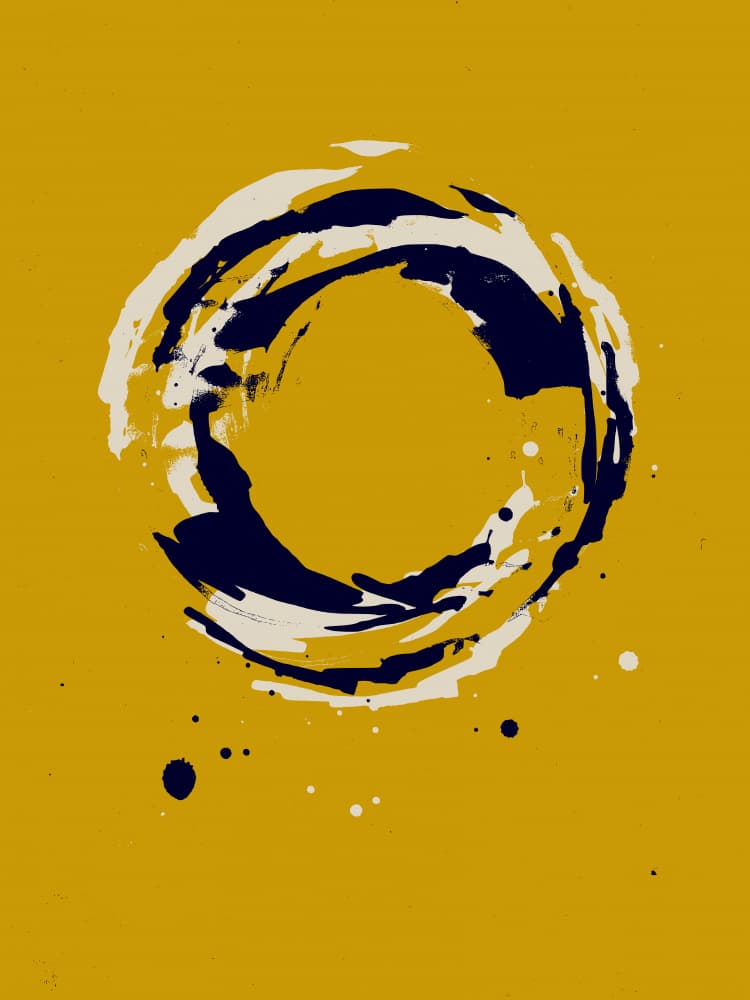 Golden Ensō Circle by Annick — canvas wall art