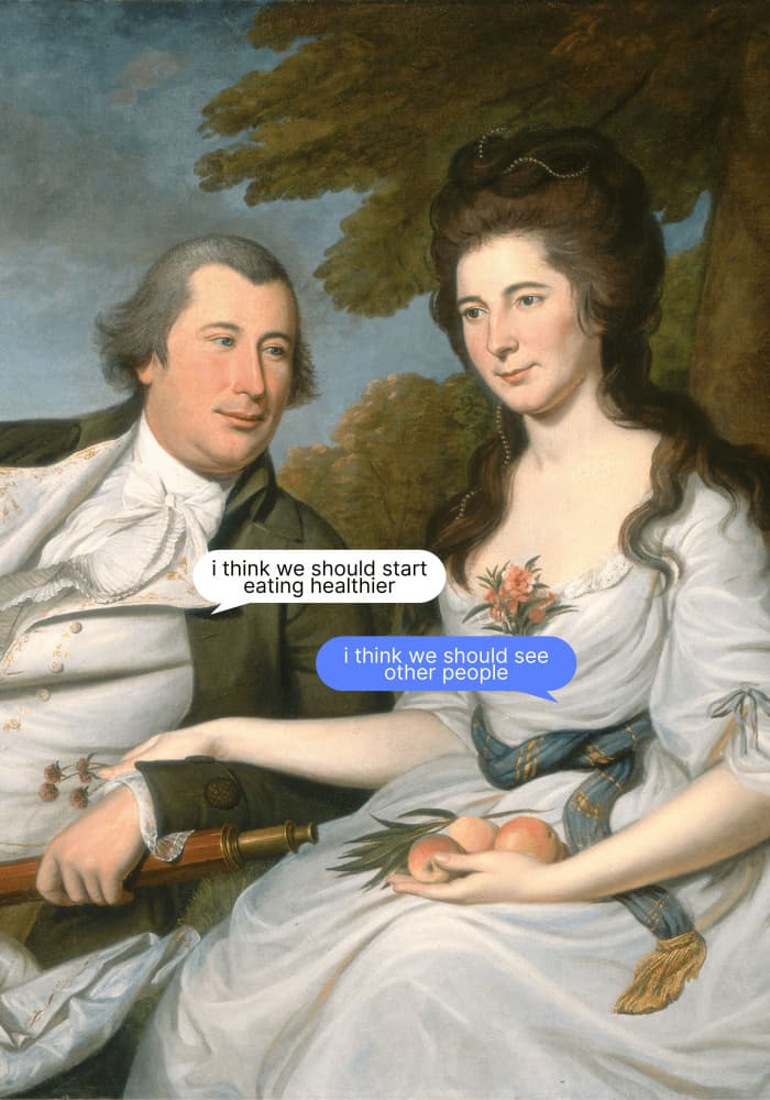 Funny Classical Chat by Athene Fritsch — canvas wall art