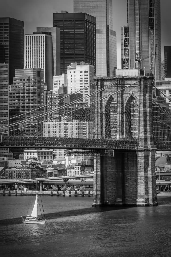Brooklyn Bridge Sailboat by Melanie Viola — canvas wall art
