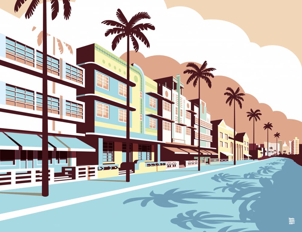 Miami Beach Art Deco by Remko Heemskerk — canvas wall art