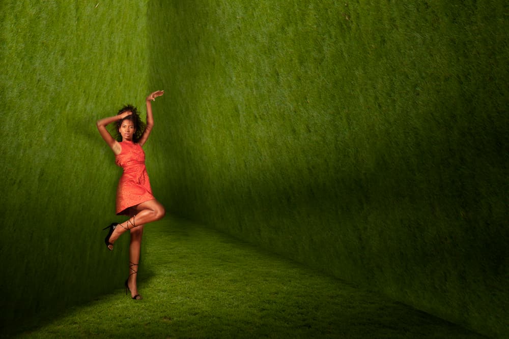 Dancing Woman Green World by Christine von Diepenbroek — canvas wall art