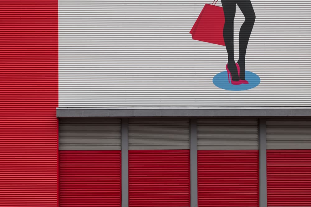 Red Shoes Shopping Style by Theo Luycx — canvas wall art