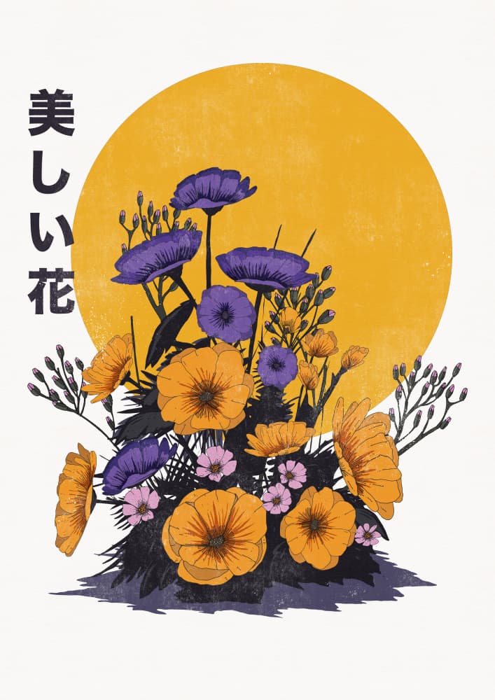 Beautiful Japanese Flowers by Nicholas — canvas wall art