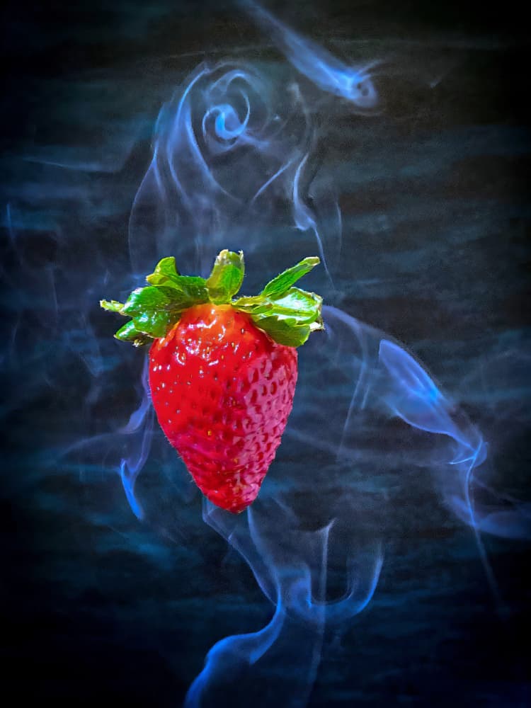 Strawberry Blue Smoke by Afranio Raposo — canvas wall art