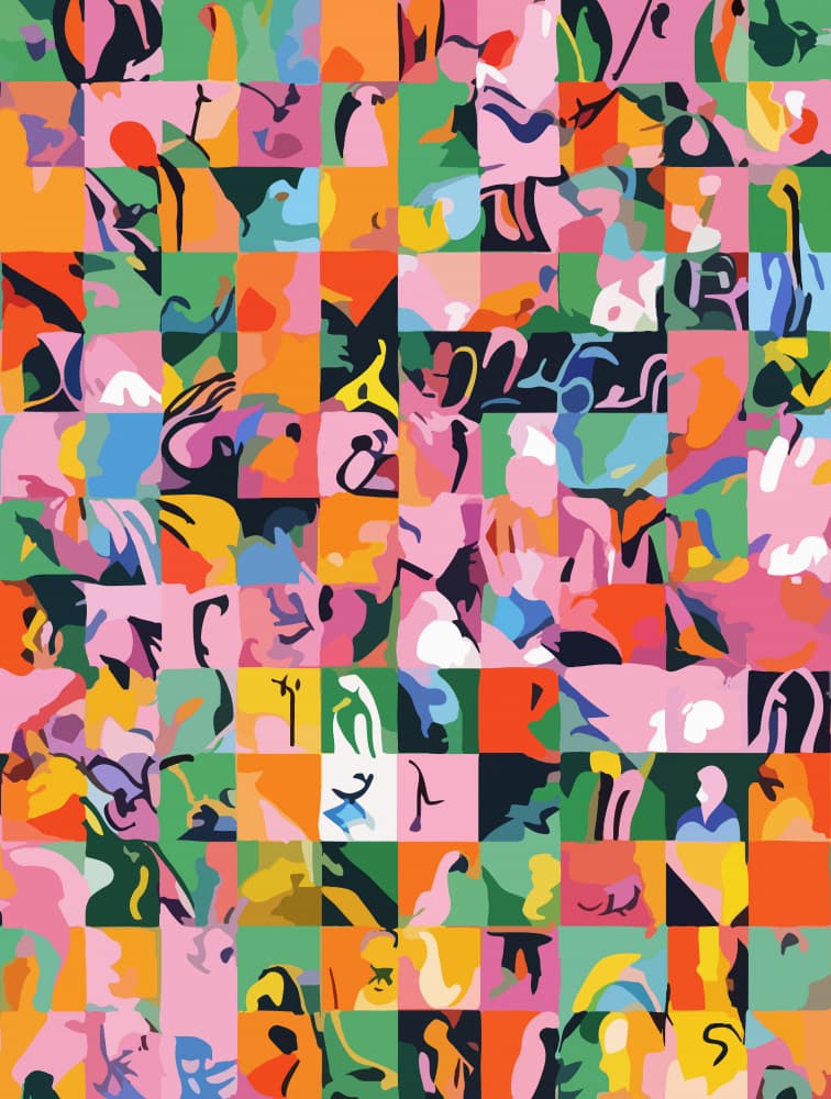 Vibrant Abstract Figures by Uma Gokhale — canvas wall art