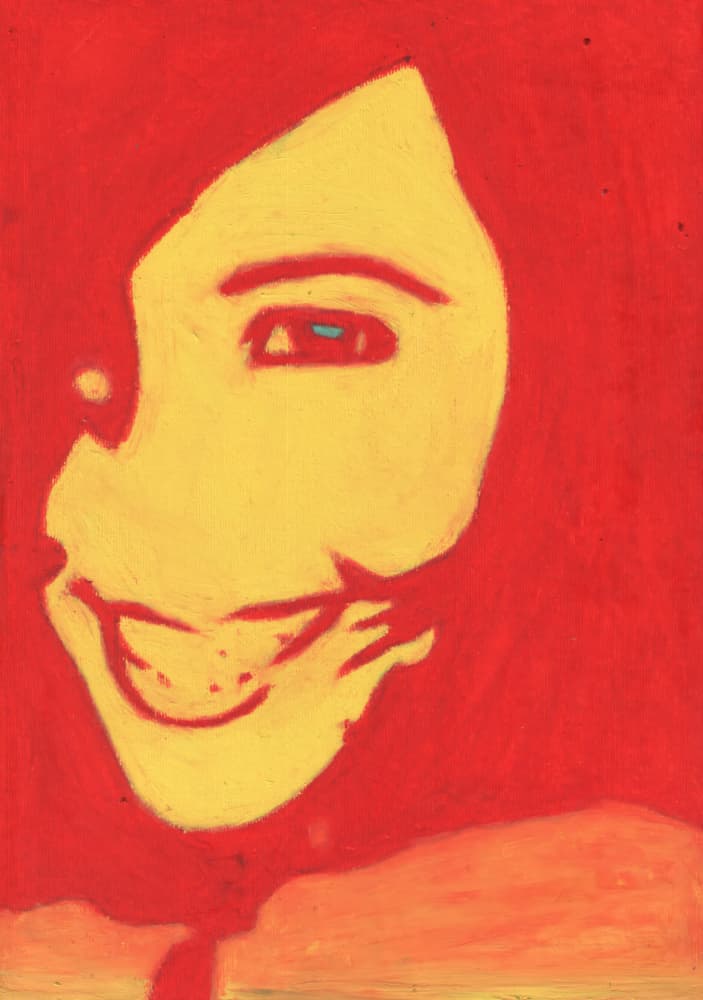 Red Pop Art Smile by Kulik — canvas wall art