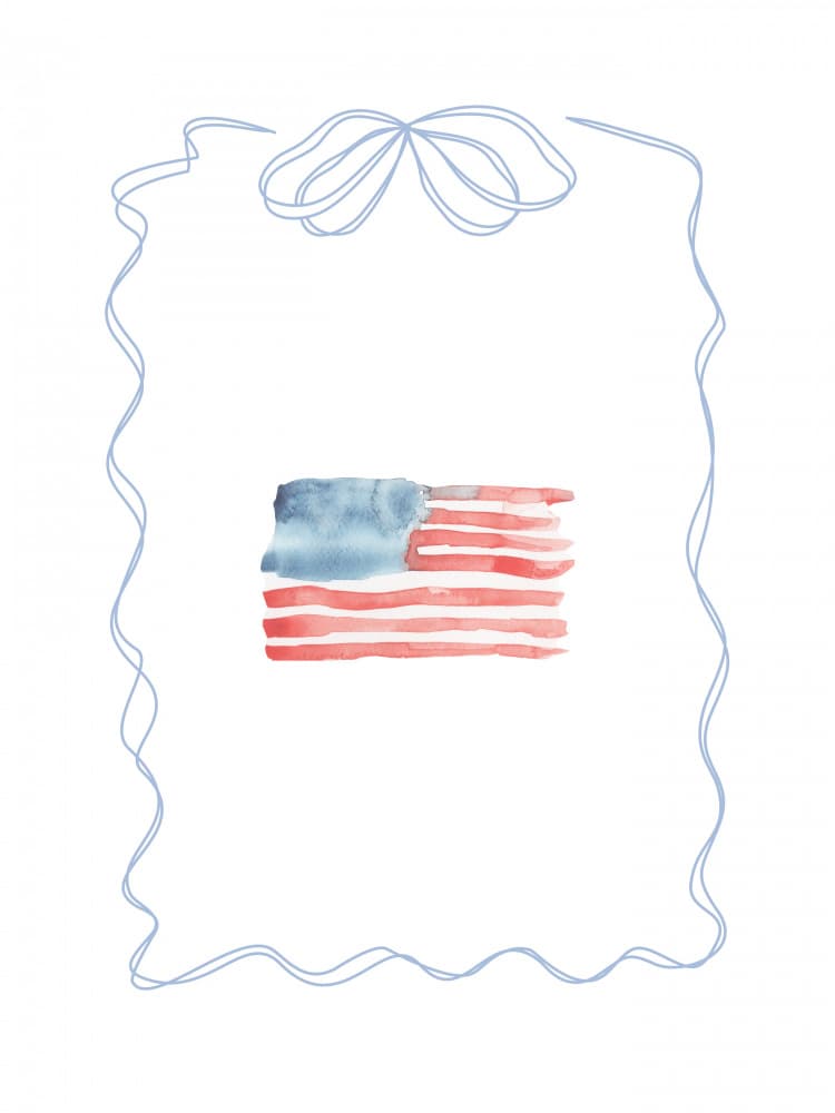 Watercolor American Flag by Jolly and Dash — canvas wall art