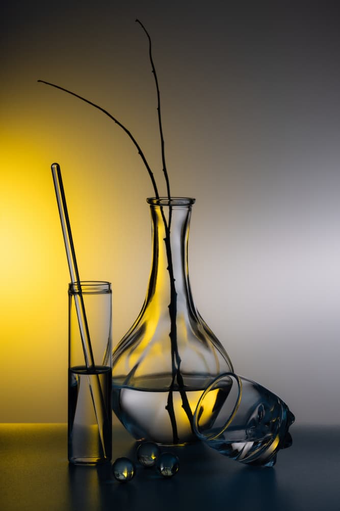 Yellow Light Glass Still Life by Rico Cavallo — canvas wall art
