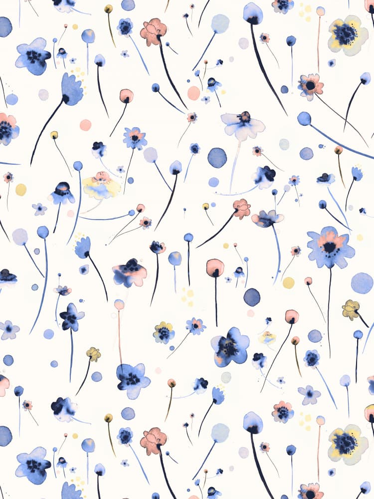 Delicate Watercolor Flowers by Ninola Design — canvas wall art