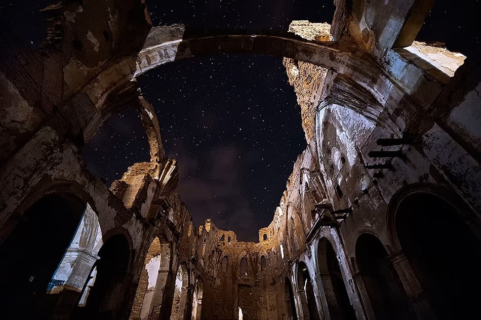 Ruined Church Under Stars by David Martin Castan — canvas wall art