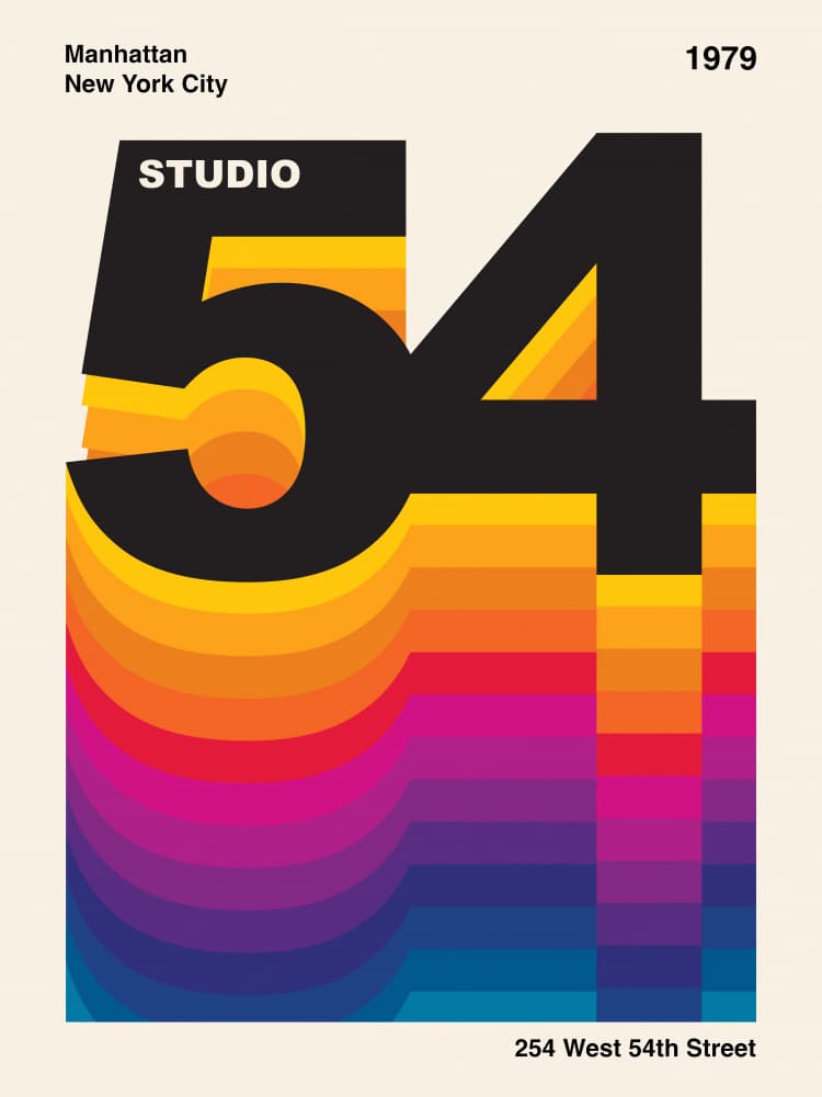 Vibrant Retro Digits by Retrodrome — canvas wall art