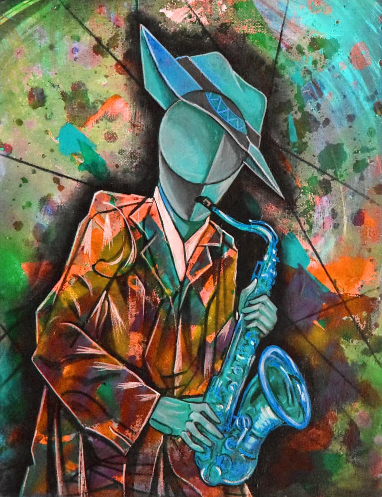 Abstract Jazz Musician by Ricardo Maya — canvas wall art