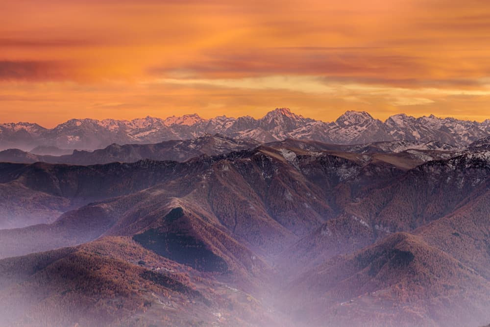 Majestic Mountain Sunset by Paolo Bolla — canvas wall art