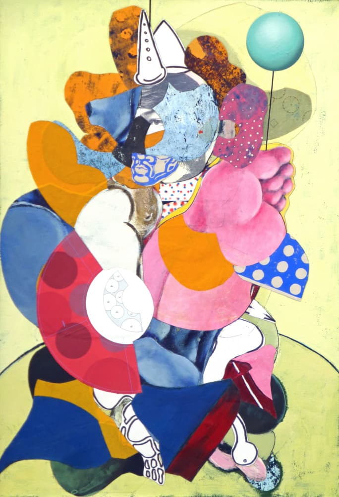 Whimsical Collage Figure by Pascal Marlin — canvas wall art