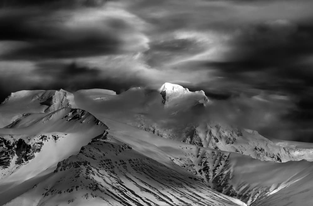 Dramatic Winter Peaks by Hans-Wolfgang Hawerkamp — canvas wall art