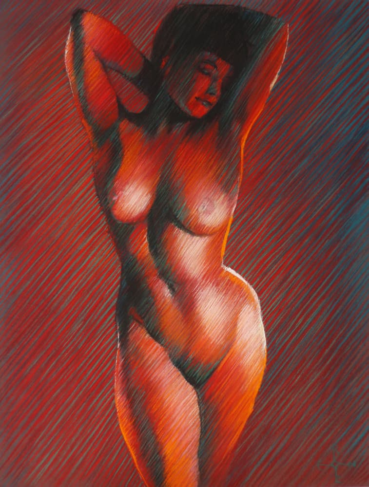 A 4th Tribute to Bettie Page by Corné Akkers — canvas wall art