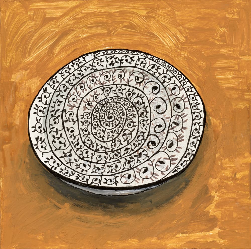 Earthy Spiral Plate by Dale Hefer — canvas wall art