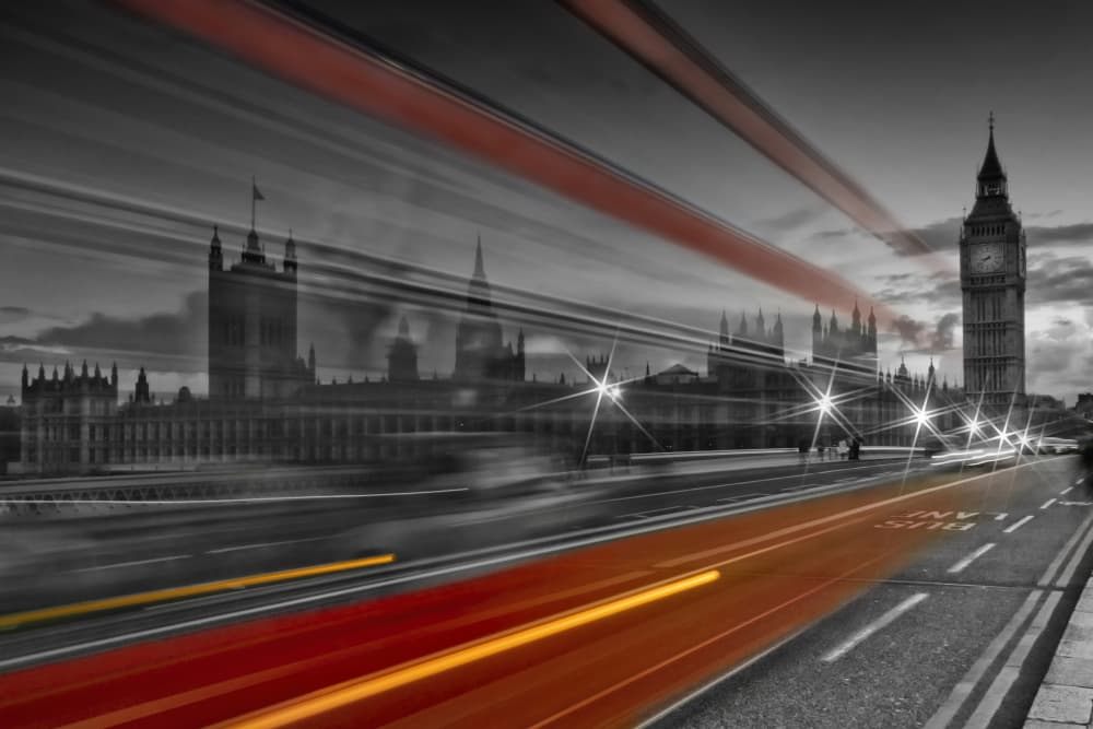 Big Ben Light Trails by Melanie Viola — canvas wall art