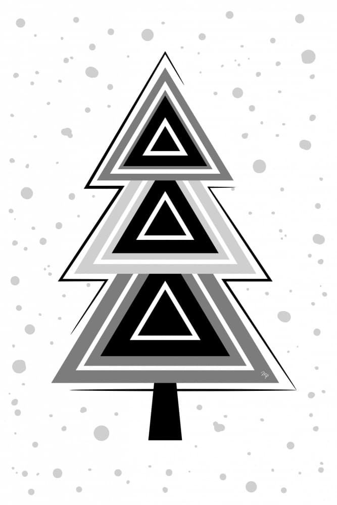 Geometric Christmas Tree by Martina — canvas wall art