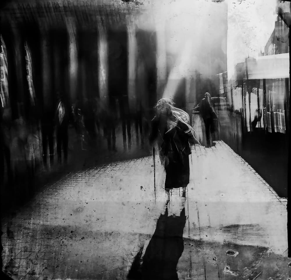 Woman's Shadow Walk by Carmine Chiriacò — canvas wall art