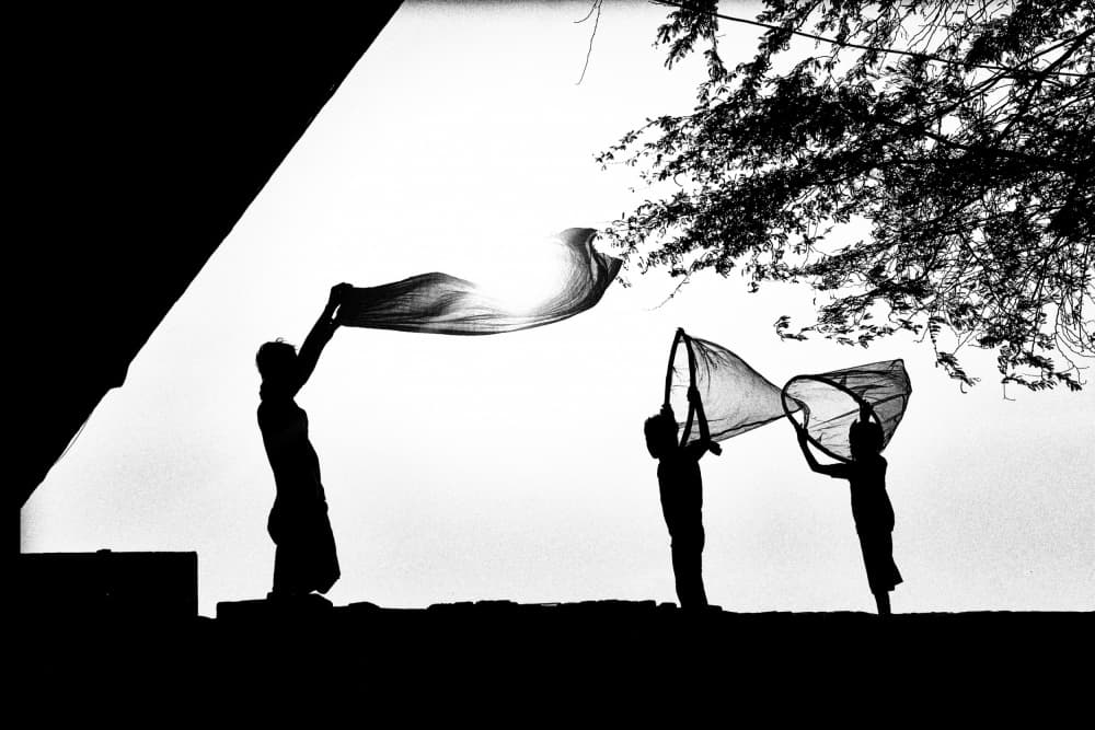 Flowing Fabric Silhouettes by Avishek Das — canvas wall art