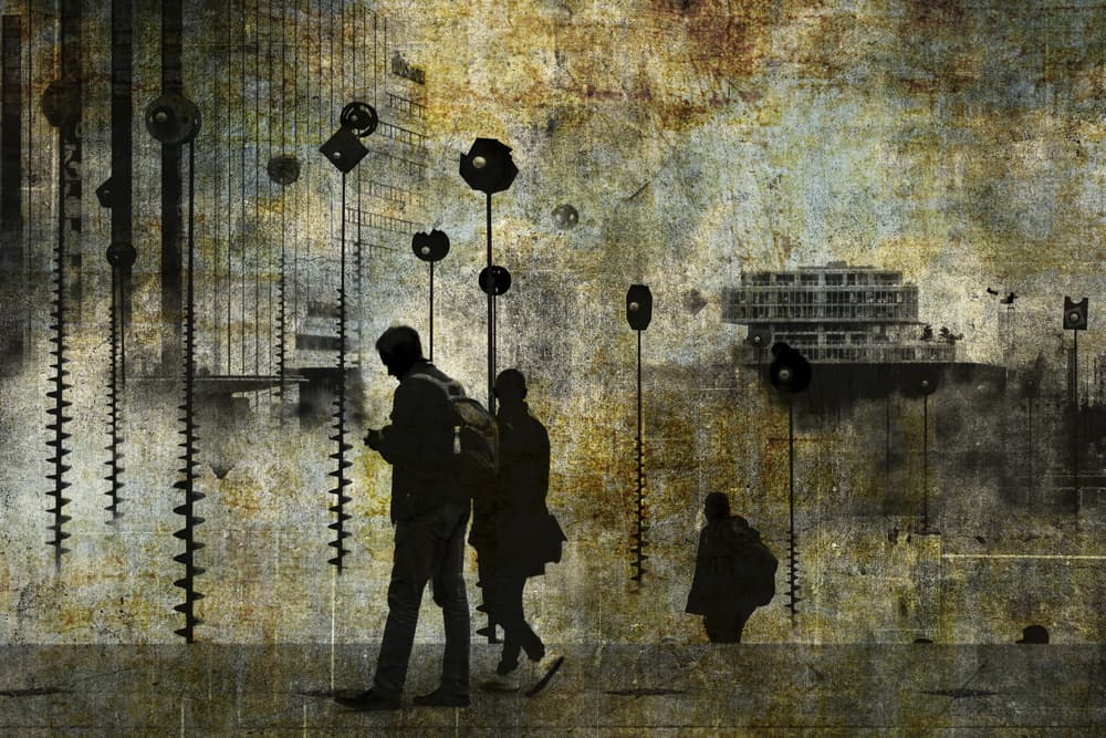 Urban Silhouettes Walk by Isabelle DUPONT — canvas wall art