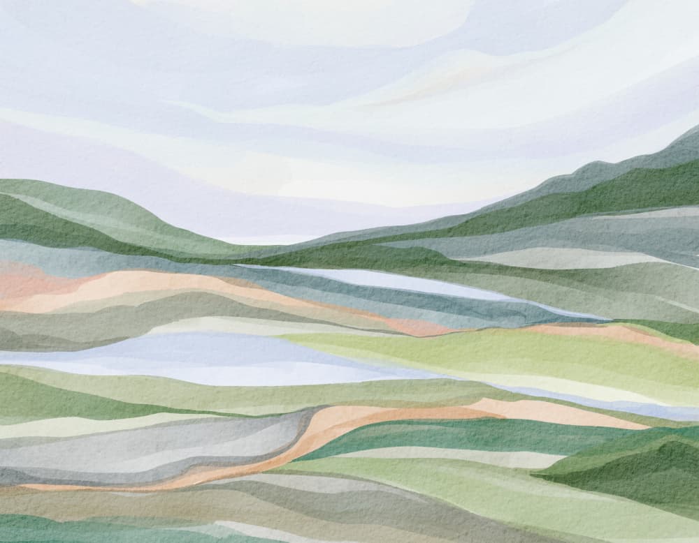 Serene Layered Landscape by Nikita Jariwala — canvas wall art